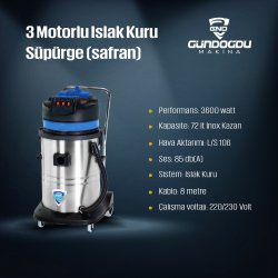 3 Motorlu Islak Kuru Süpürge
